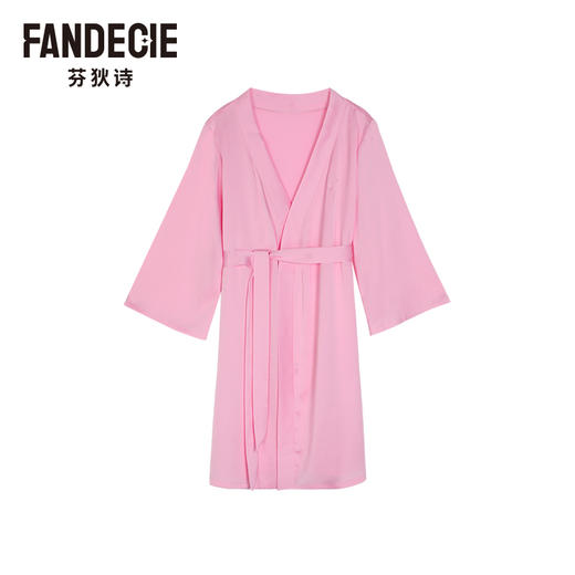 2F【Fandecie芬狄诗】女士薄款时尚V领开襟家居睡袍FL00404 商品图1