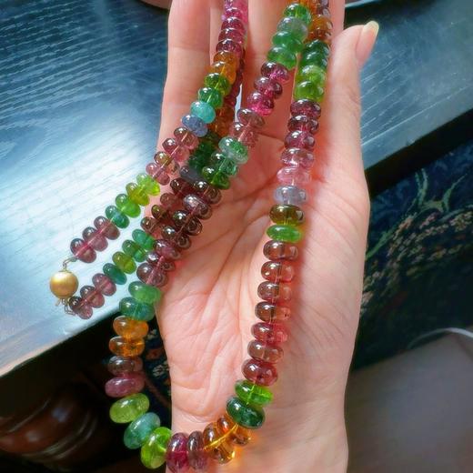 7.8-11.3mm碧玺算盘珠项链 商品图5