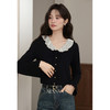 鹿向南「迷雾松可」黑色长袖针织衫女早秋新款设计感小众好看上衣 商品缩略图0