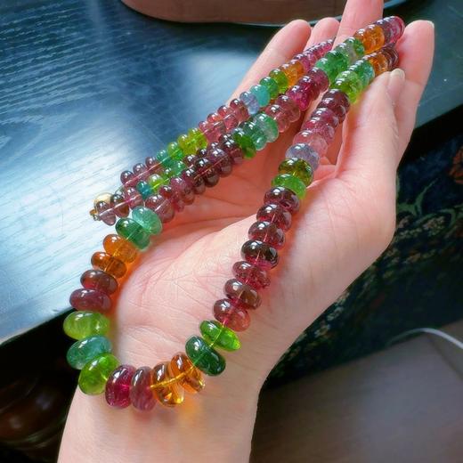 7.8-11.3mm碧玺算盘珠项链 商品图4