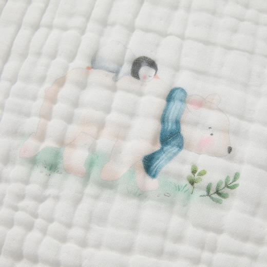 怡比萌宠星梦6层纱布多功能巾HY25AUP201白灰色调110*110cm 商品图7