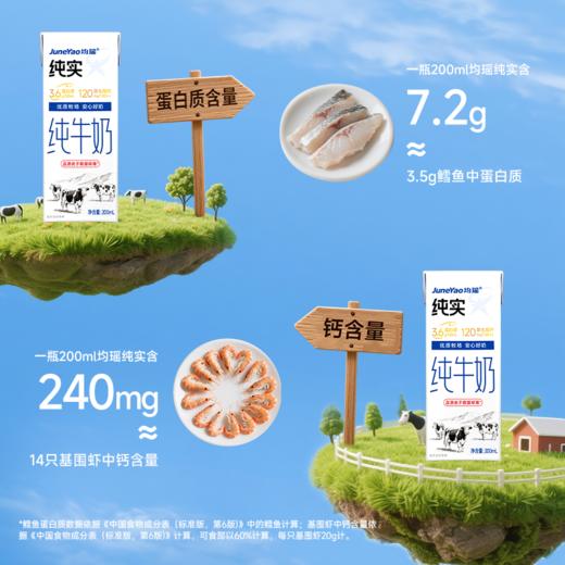均瑶纯实纯牛奶3.6g优质乳蛋白 200mL/瓶 商品图3