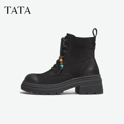 【云粉节】BF楼TATA他她靴子女2025秋羊皮靴工装靴厚底马丁靴新款短靴W3M04DD5吊牌价1099 商品图1