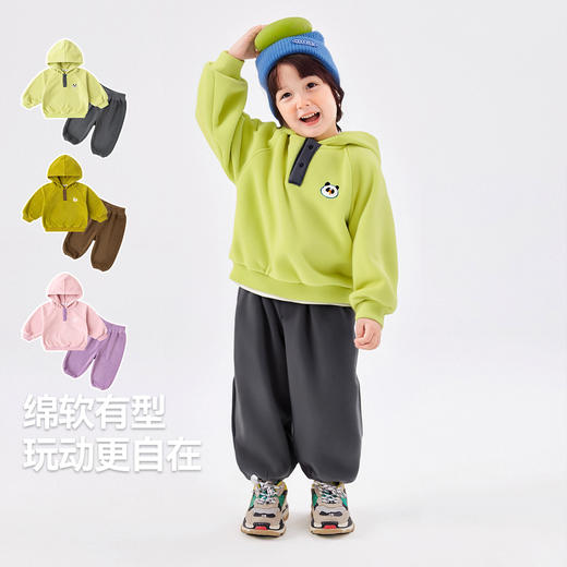 【新品上架】嘟嘟家儿童套装秋季新款男童连帽卫衣秋季女童裤子秋款宝宝童装潮 商品图2