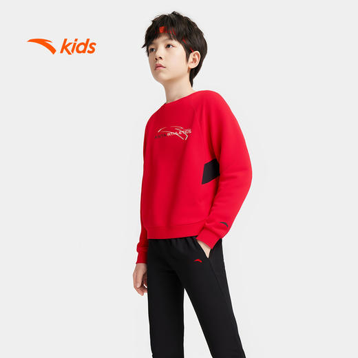 安踏儿童卫衣男童套头衫2025秋新款调温排汗中大童圆领运动卫衣352537713 商品图1