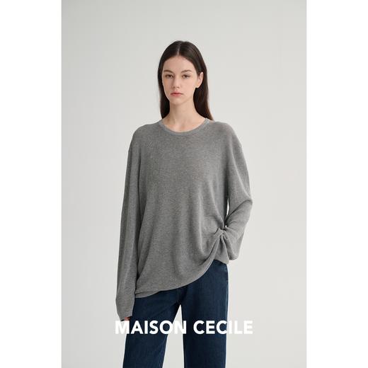 MAISON CECILE 四色/天丝亚麻舒适透气宽松百搭针织长袖上衣 商品图3