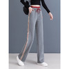 灰色运动裤女秋季2025新款加绒宽松时尚阔腿裤垂感休闲直筒卫裤子 商品缩略图3