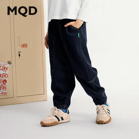【MQD】【老爹裤】男大童秋季新品潮酷休闲分割设计牛仔裤
