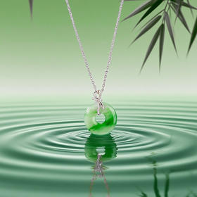 [C+Vogues系列] Pt950铂金结翡翠平安扣项坠