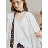 两三事 日光流年 2025秋季新款复古刺绣拼接假两件绑带长袖衬衫女 商品缩略图1