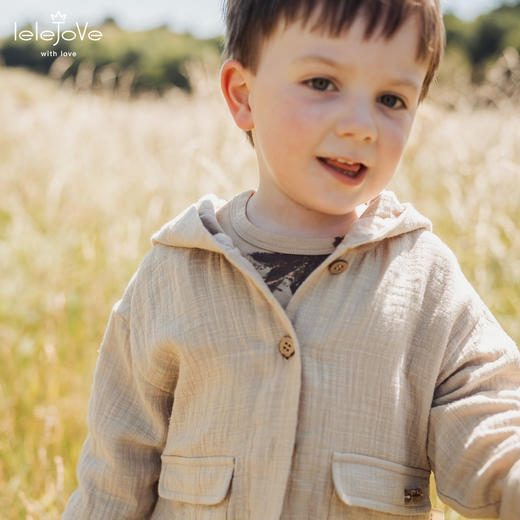 【云优选】lelejove北欧风儿童连帽外套25秋新品纯棉外套男女宝休闲外套上衣 商品图2