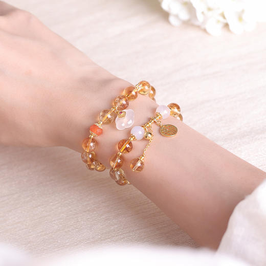 周大生如意普陀系列福来多宝黄水晶手串女款玛瑙国风手链银首饰七夕礼物送女生 商品图3