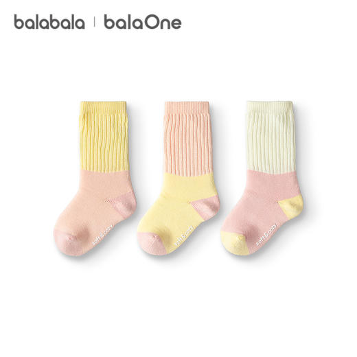 巴拉巴拉balaOne宝宝袜子冬保暖袜婴幼儿长袜子防着凉无骨三双装 商品图4