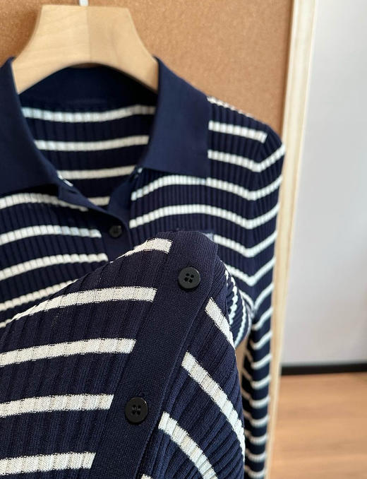 秦岚同款moco针织衫条纹衫开衫081404 商品图9