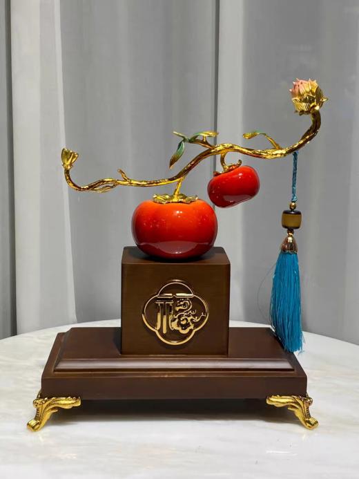 摆件柿子摆件好事连连28*30CM合金柿子 商品图1