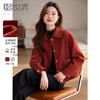 【年货节】熙世界复古红色小香风毛呢外套女秋冬法式气质粗花呢夹克短款上衣 商品缩略图0