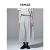 VIMAGE纬漫纪时髦灰色压褶设计时尚半身裙V2406104 商品缩略图5