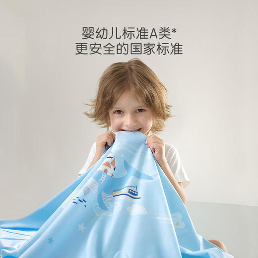 罗莱儿童XS 艺术 W-A类莱赛尔抗菌蚕丝被-夏 鲸鱼城堡  蓝色 120×150cm 商品图2