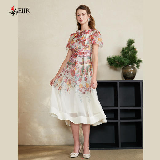 司歌印花收腰连衣裙短袖A911077X 商品图1