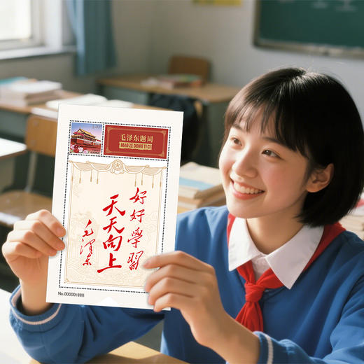 毛主席题词《好好学习天天向上》个性化邮票藏书票邮折 商品图4