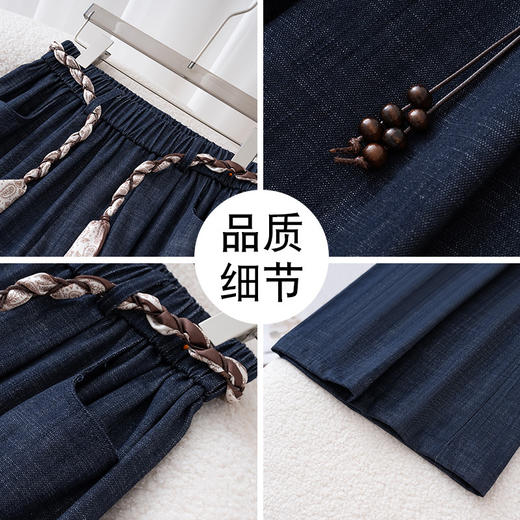 韩系高级感气质宽松阔腿裤女2025秋季纯色休闲高腰垂坠感直筒裤子 商品图2