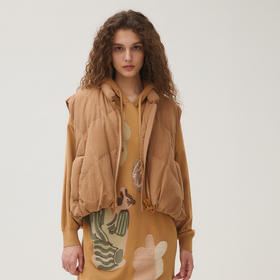 谜底羽绒马甲女2025秋新品微弹软糯苞形下摆鸭绒服百搭253MY1184