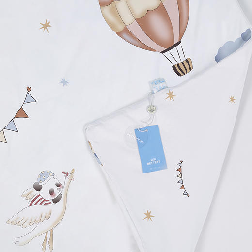 贝彤针织棉双胆被120*150cm（熊猫飞航标准款Cb2509白色/乖兔游车标准款Cb2509蓝灰） 商品图13