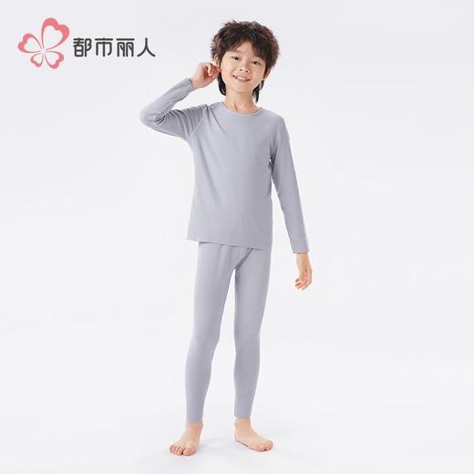 都市丽人男童女童可穿阳离子罗纹绒儿童长袖长裤保暖衣套装JWH9A1 商品图9