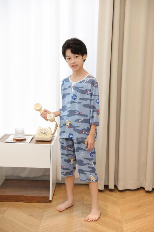 【29元限时秒杀】【秀黛】男童印花绵绸空调衫男童睡衣家居服L1441001T【门店同款】【如遇缺货自动退款，介意勿拍】 商品图2