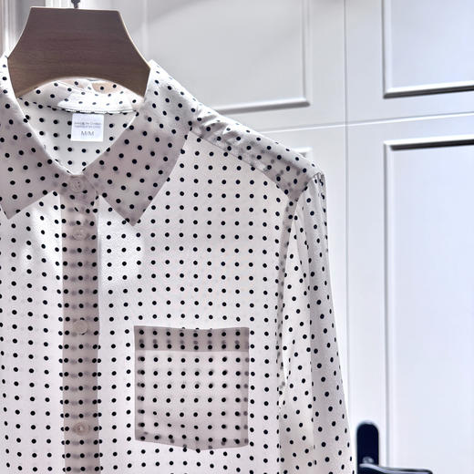 火桐hooton 小波点单口袋双绉桑蚕丝衬衫S009 商品图2