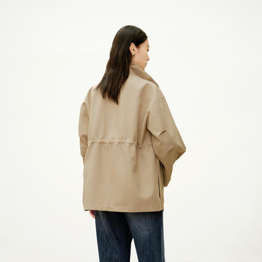 NEELLY纳俪商场同款秋季新款时尚立领工装休闲风衣女通勤简约外套N25081C01066 商品图1