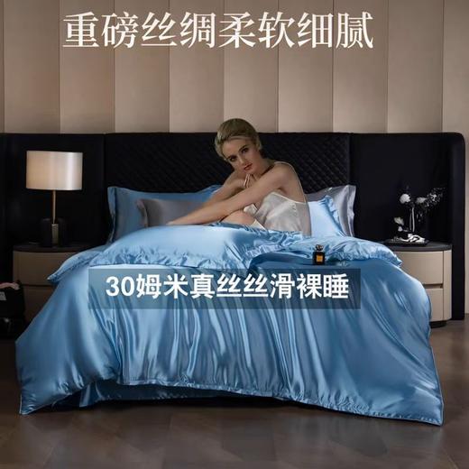 重磅真丝30姆桑蚕丝真丝三四件套双面丝绸裸睡被套冰丝天丝春夏秋 商品图0
