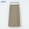 NUTS商场同款秋季高腰A字开叉通勤简约百搭中长款半身裙333062398 商品缩略图0