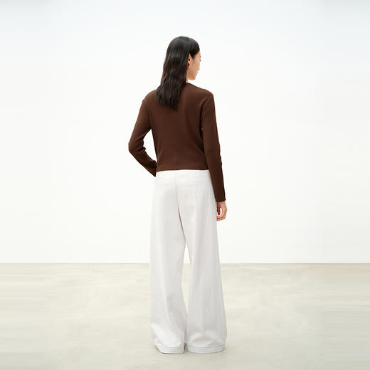 NEELLY纳俪商场同款秋季新款白色纹理感直筒牛仔裤女百搭休闲长裤N25081H01074 商品图1