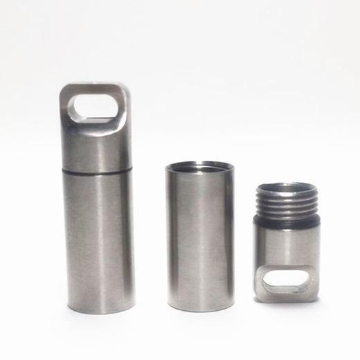 （随身应急小药瓶）便携式药盒随身带盖不锈钢密封药盒随身小药瓶急救分装钥匙扣 商品图1