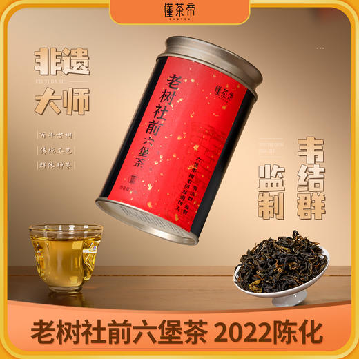 懂茶帝大师茶国非遗韦洁群2022年老树社前六堡茶（古树茶）50g/罐 商品图0