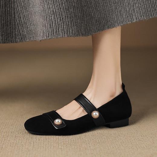 【预售5天】小众复古蓝色浅口单鞋，圆头小香风粗跟玛丽珍鞋AJ&AJ10008 商品图1