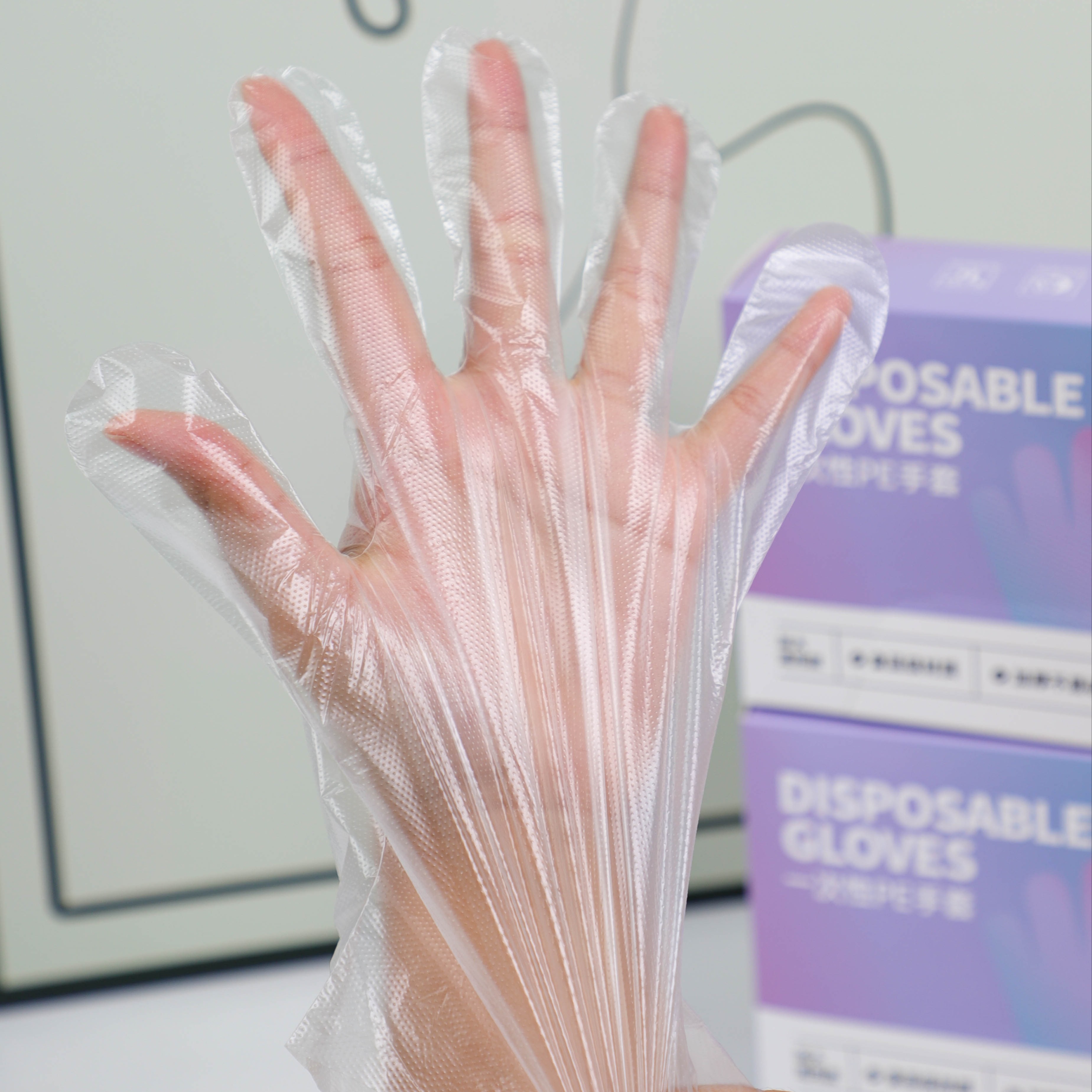 加大款超厚实！【MAYNOS一次性PE手套】高弹高韧性不易戳破！质量好到不像一次性！！压纹防滑凸点设计，保护双手的同时还不易打滑，家务劳动、厨房料理等都能用~1124