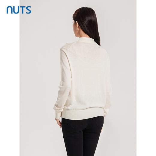 NUTS商场同款春秋款V领纯色时尚气质毛织短外套女414052405 商品图4