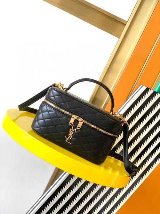 圣罗兰 黑羊皮/金 最新爆款mini 羊皮革肩带手拿包化妆包（LZ） 商品图1