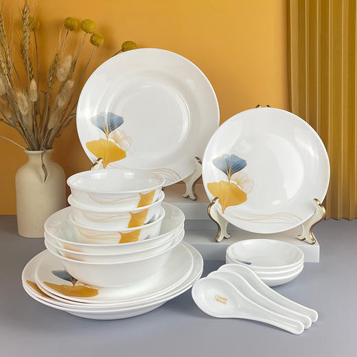 康宁冰萃玲珑 金银杏餐具18件套CB-BSYX18/KZ/LS 商品图1