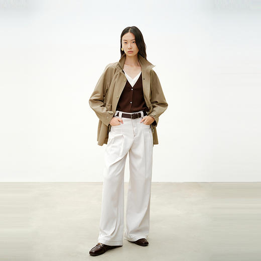 NEELLY纳俪商场同款秋季新款时尚立领工装休闲风衣女通勤简约外套N25081C01066 商品图2