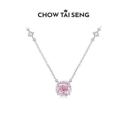 周大生玫瑰星云项链女款纯银S925轻奢高级感锁骨链七夕礼物送女友 商品图2