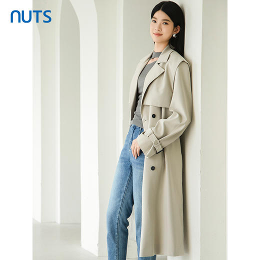 NUTS商场同款春秋款时尚气质英伦风中长款风衣外套女4380418A1 商品图1