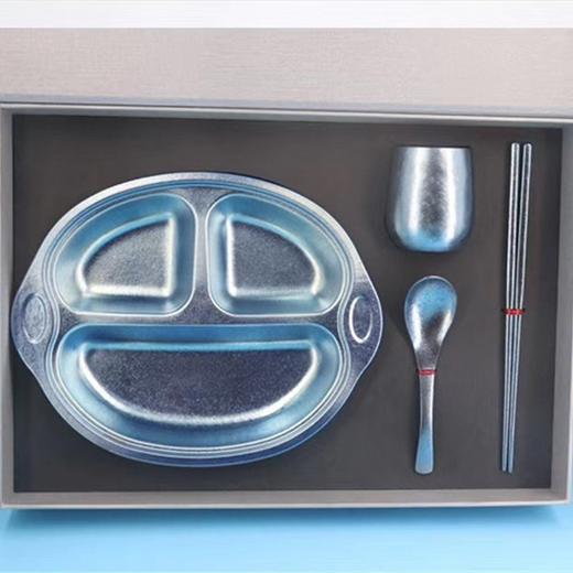 【纯钛儿童餐盘】纯钛幼儿园餐盘儿童餐具宝宝分格男女孩创意卡通防摔分隔饭菜盘子 商品图12