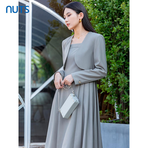 NUTS商场同款春秋季高级感气质百搭长袖连衣裙两件套女4341003A1 商品图1