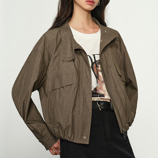 NEELLY纳俪商场同款秋季新款简约宽松短外套女通勤百搭上衣N25084C04587 商品图2