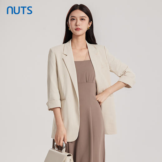 NUTS商场同款春秋季时尚简约通勤气质职场OL西装外套女4320404A1 商品图1