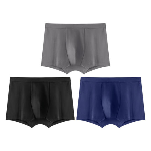 I'd爱帝男士内裤3条装棉氨抑菌亲肤弹力腰筋平角裤 商品图3