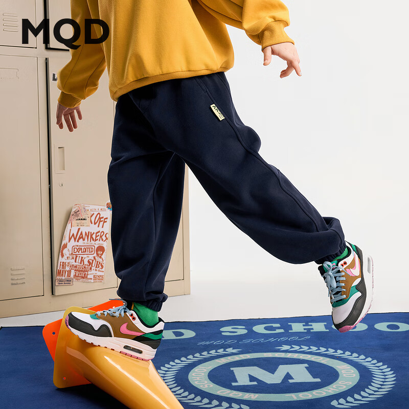 【MQD】男大童秋季新品运动休闲经典学院跑步针织裤